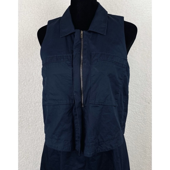 THEORY • Navy Blue Gemine Sleeveless Tiered A-Line Mini Dress - Picture 9 of 16